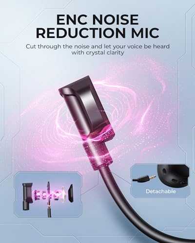 Wireless Gaming Headset 2.4GHz Bluetooth for PS5 PC PS4 Mac Black Red N62534