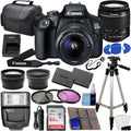 Canon EOS 2000D (Rebel T7) DSLR Camera with EF-S 18-55mm f/3.5-5.6 DC III Lens 3 Kit Bundled Complete Photo Bundle + 64GB Card Extra Battery 3PC Filter More (Renewed) Black