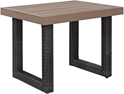 Crosley Furniture CO7229-BR Beaufort Outdoor Wicker Side Table, Brown