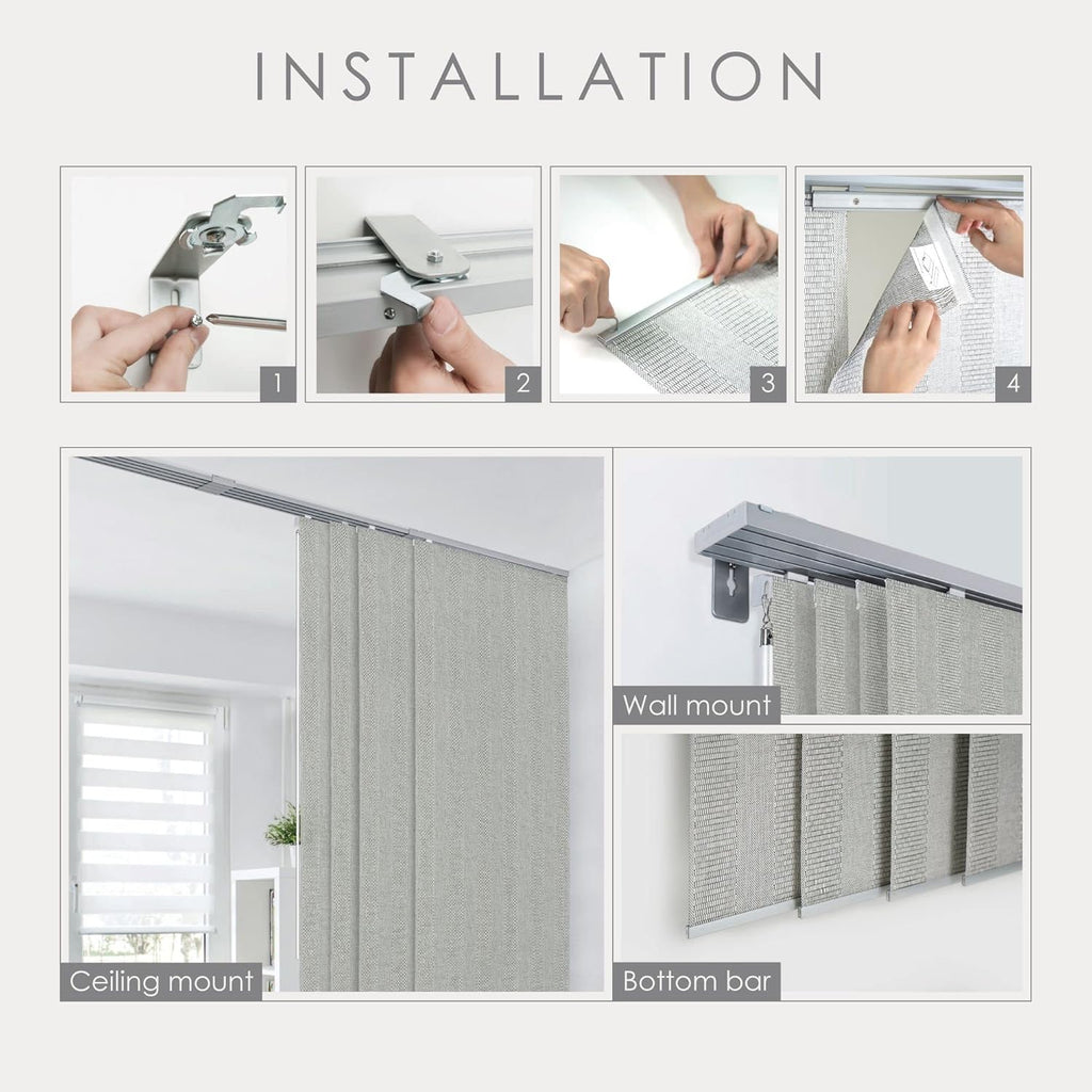 GoDear Design Adjustable Vertical Blinds for Sliding Glass Doors, Marble X79995