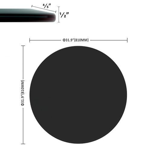 36" Round Tempered Glass Table Top, 1/4" Thick, Flat Polished Edge G2562
