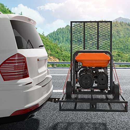 IRONMAX Hitch Cargo Carrier with Ramp, Heavy Duty Folding, 500LBS Capacity E7208