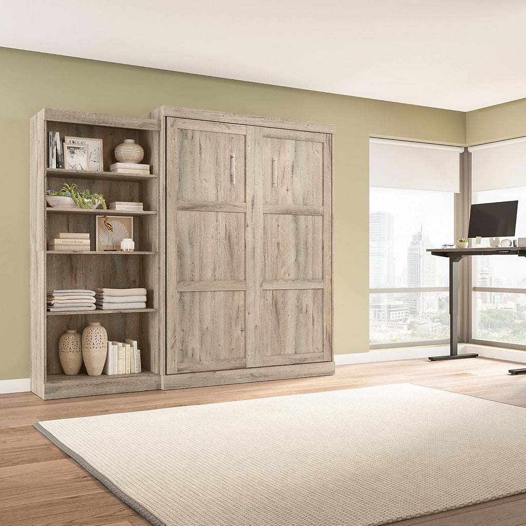 BESTAR Pur Murphy Wall Bed, Queen, Rustic Brown U74884