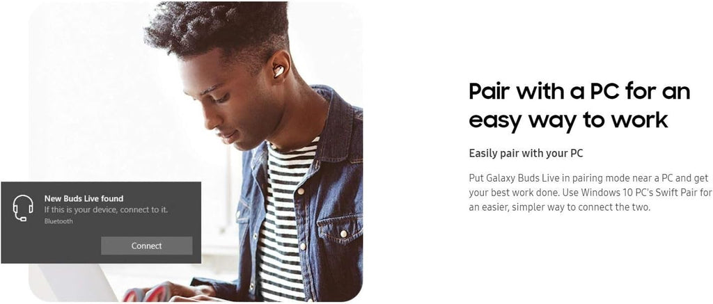 Samsung Galaxy Buds Live (ANC) Wireless Earbuds for iOS & Android, Mystic Black (Renewed) C69603