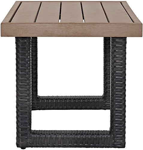 Crosley Furniture Beaufort Outdoor Wicker Side Table, Brown E4834
