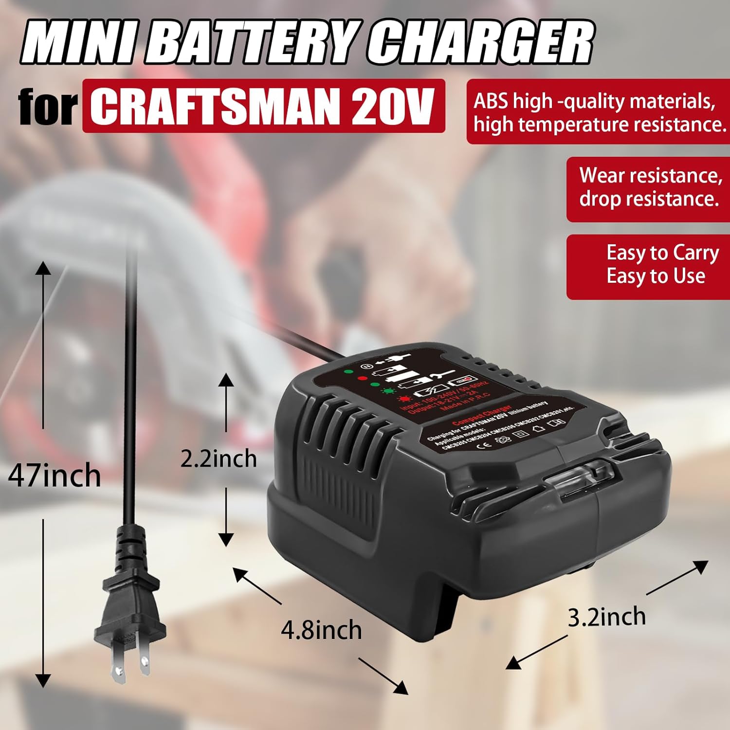 Craftsman 20V Lithium-ion Battery Charger with 2A Output V7624