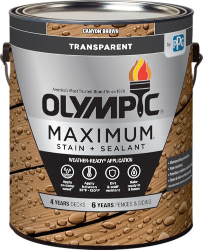 Olympic Maximum 1 gal. Redwood Semi-Transparent Exterior Ready to Use Stain and Sealant in One Low VOC