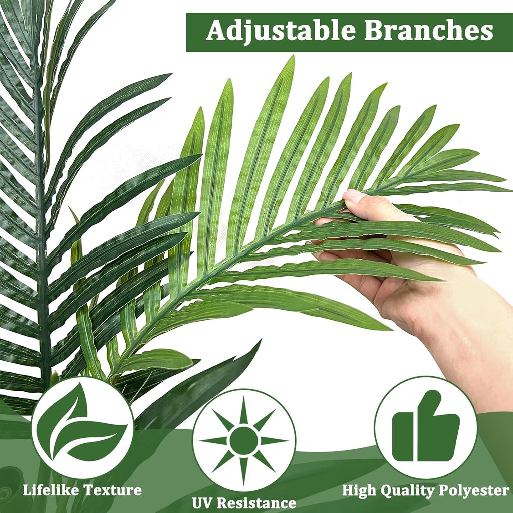 6.25 Ft Tall Artificial Palm Tree with Three Trunks for Indoor Outdoor Decor C60238