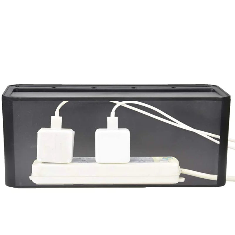 Cable Management Box for Desk, Power Strip Holder (Black) C2442
