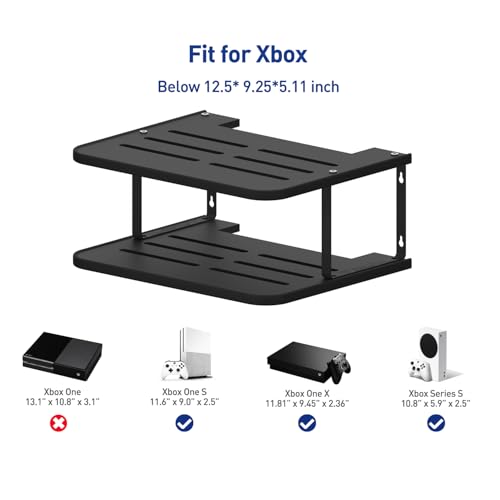 Black Projector Wall Shelf Floating Under TV Stand for Xbox Router N73677