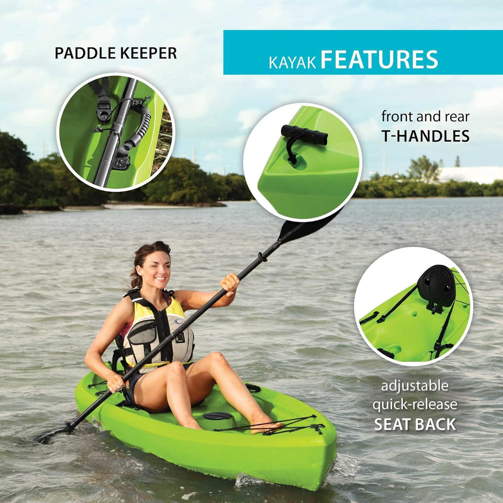 Lifetime Tioga Sit-On-Top Kayak with Paddle, Lime, 120" H49464