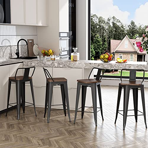 Andeworld 30 Inch Swivel Bar Stools Set of 4 Counter Height Industrial Metal N1695