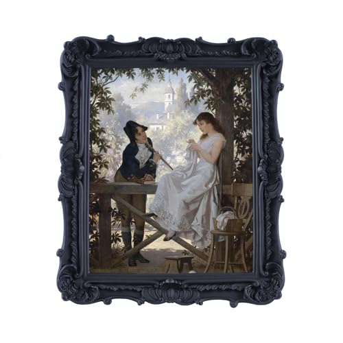 Antique Picture Frames 8x10 Vintage Victorian Ornate with Glass, Black S55546