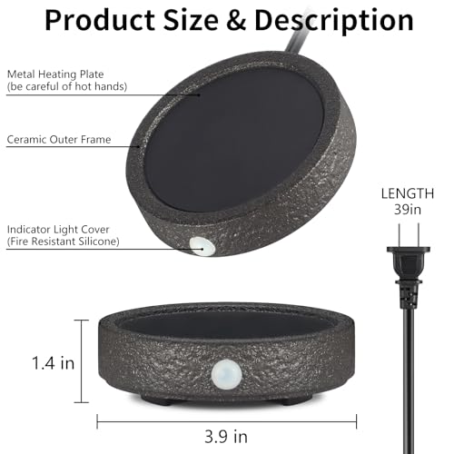 Coffee Mug Warmer with Auto Shut Off for Desk, Black P673