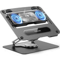 Laptop Cooling Stand with 360° Rotation Base, Detachable Thermoelectric Cooler, Adjustable Height, Solid Carbon Steel, 20Db Ultra-Quiet, 2-Power Peltier Cooling Pad for Laptop Work/Gaming
