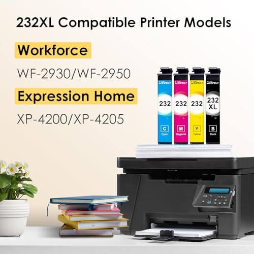 Epson 232XL Ink Cartridges Combo Pack for Workforce WF-2930 WF-2950 XP-4200 XP-4205 (Black/Cyan/Magenta/Yellow) X68423