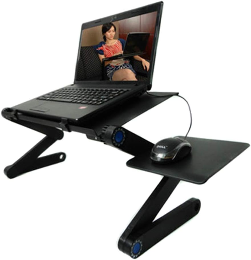 Adjustable Foldable Aluminum Laptop Stand with Cooling Fan Pad K34070