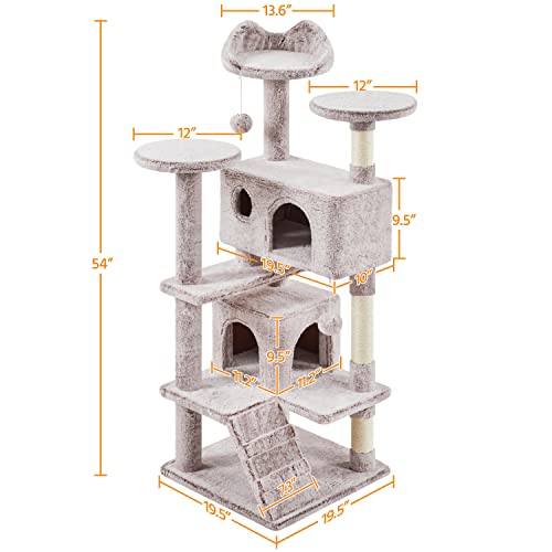 Yaheetech 54in Cat Tree Tower Condo Furniture with Scratch Post Y196