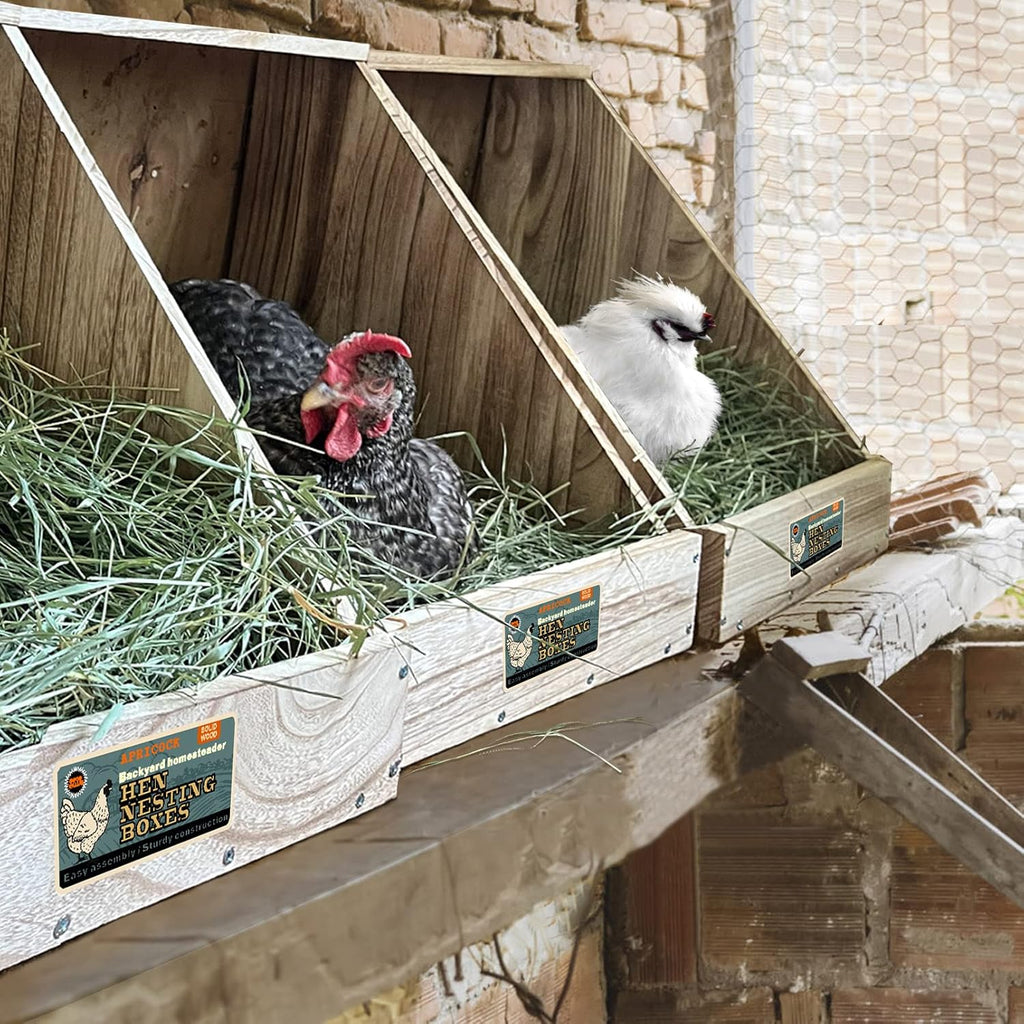 Hens Nesting Box for Chicken Coop, Wood Laying Box for Poultry (1 Pack) N36569
