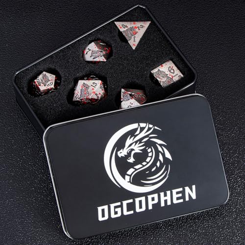 Metal DND Cat Dice 7PCS Polyhedral RPG Dice Set with Gift Case B373640