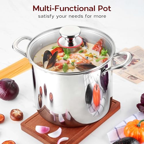 Tri-Ply 18/10 Stainless Steel Stock Pot 8 Quart with Lid H393