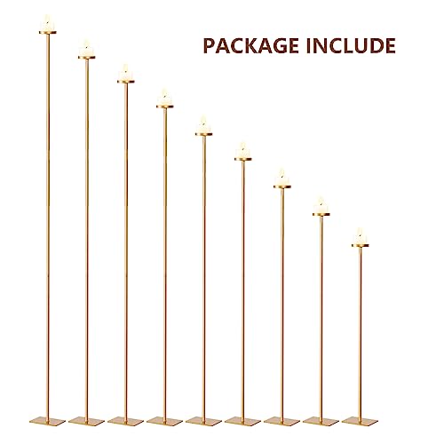 60'' Floor Candelabra Holder for 9 Arm Candlesticks, Black Metal F366