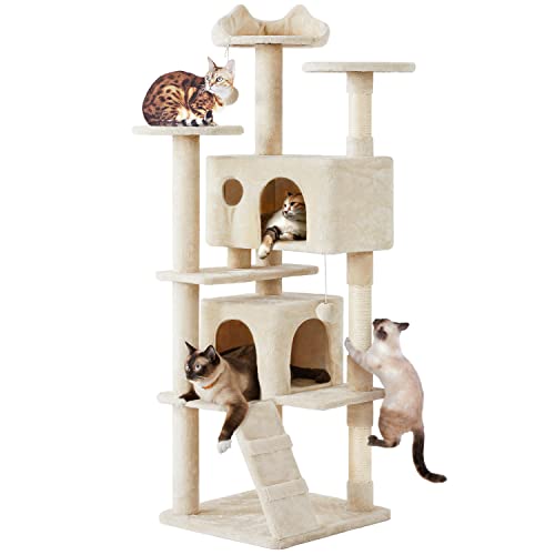 Yaheetech 54in Cat Tree Tower Condo Furniture with Scratch Post Y196