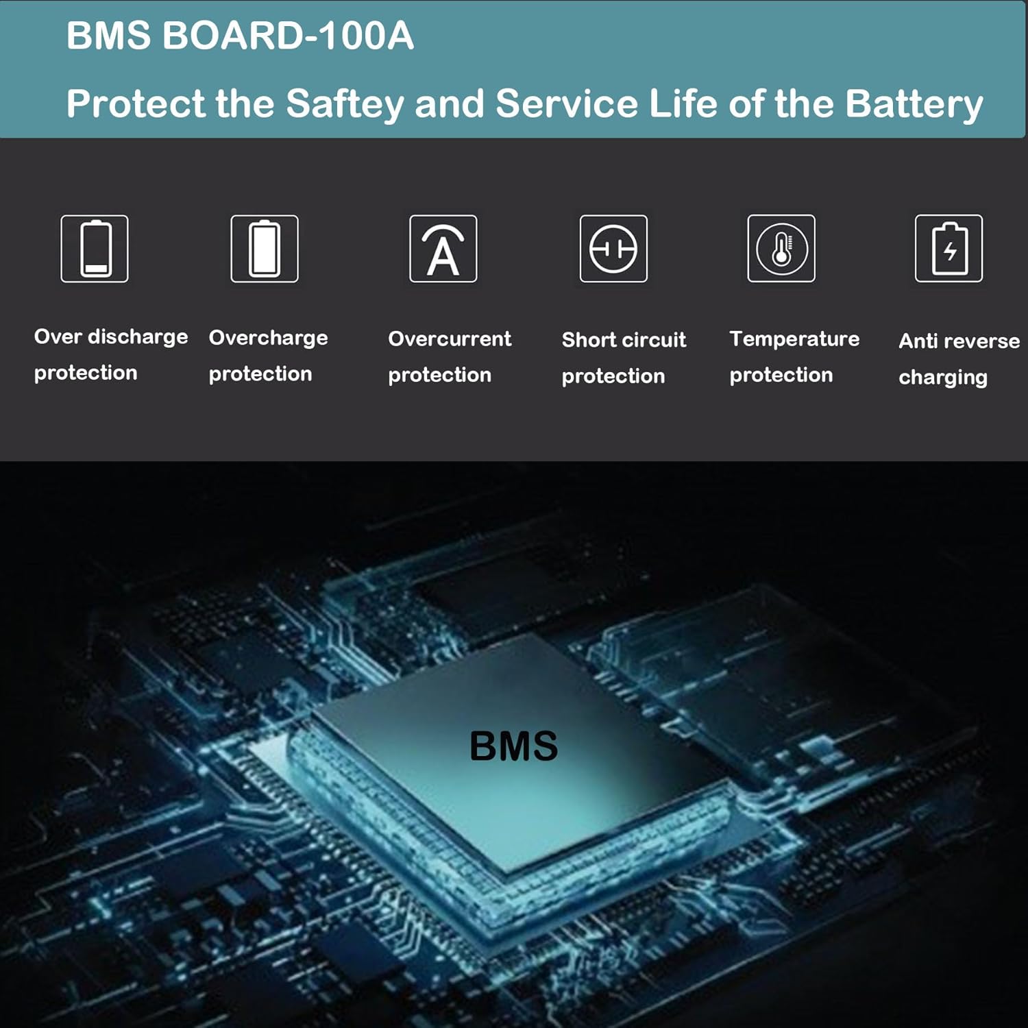 12V 100AH LiFePO4 Lithium Battery with 100A BMS for RV, Solar, Trolling Motor U605