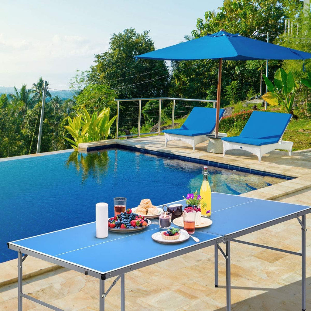 Goplus Foldable Ping Pong Table with Net, 2 Paddles and Balls C97218