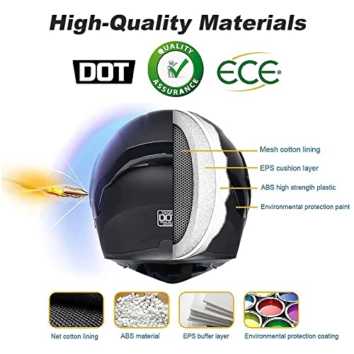 Bluetooth Modular Motorcycle Helmet, DOT Approved, Dual Visor, with Speakers and Mic M65461