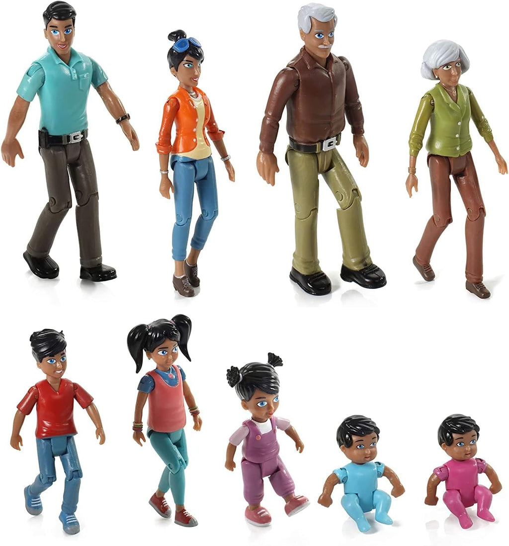 Beverly Hills Doll Collection Sweet Li'l Family Hispanic Dollhouse People Set of 9 B950158