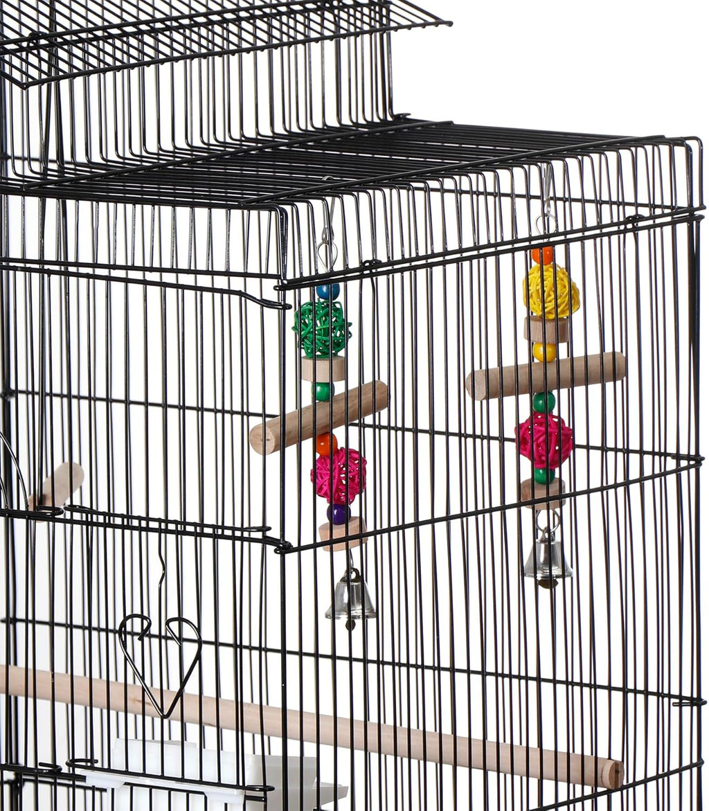 39'' Roof Top Parrot Bird Cage with Toys for Cockatiel Sun Conure H8929