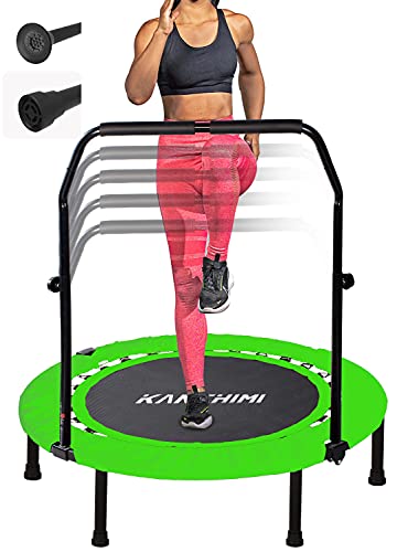 40" Folding Mini Fitness Indoor Exercise Workout Rebounder Trampoline with Handle, Max Load 330lbs