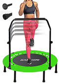 40" Folding Mini Fitness Indoor Exercise Workout Rebounder Trampoline with Handle, Max Load 330lbs