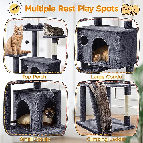 Yaheetech 54in Cat Tree Tower Condo Furniture with Scratch Post Y196