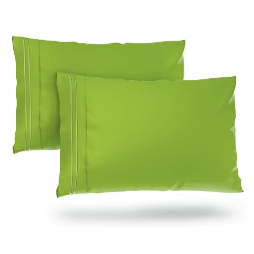 Cosy House Collection Everyday 1500 Series Pillowcases - Bedroom Essentials - Luxury Hotel Quality - Silky Soft & Smooth - Gentle & Skin Friendly - Set of 2 (Standard, White)
