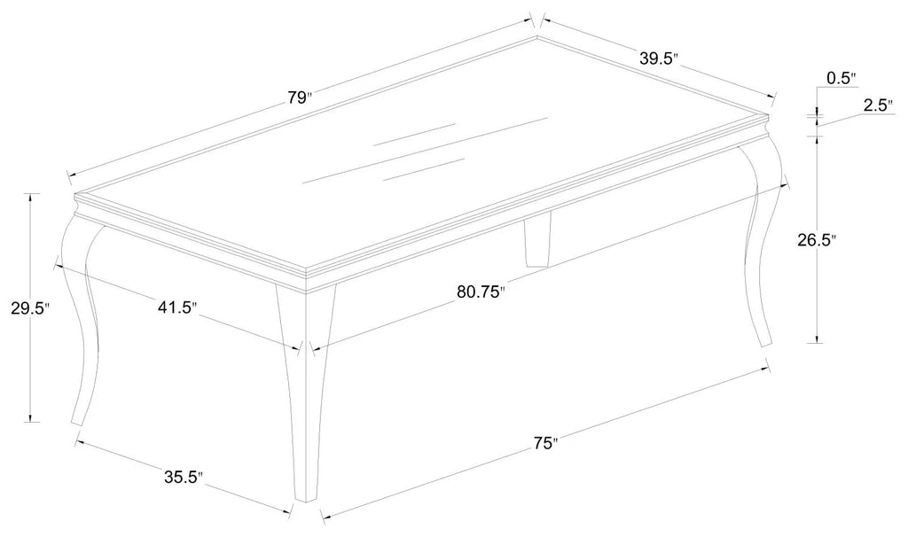 Carone Rectangular Glass Top Dining Table White Chrome Z19912