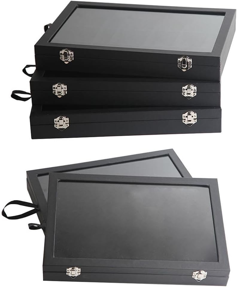 Sunglass Storage Organizer with Clear Lid, 8 Slot Lockable Case Y248