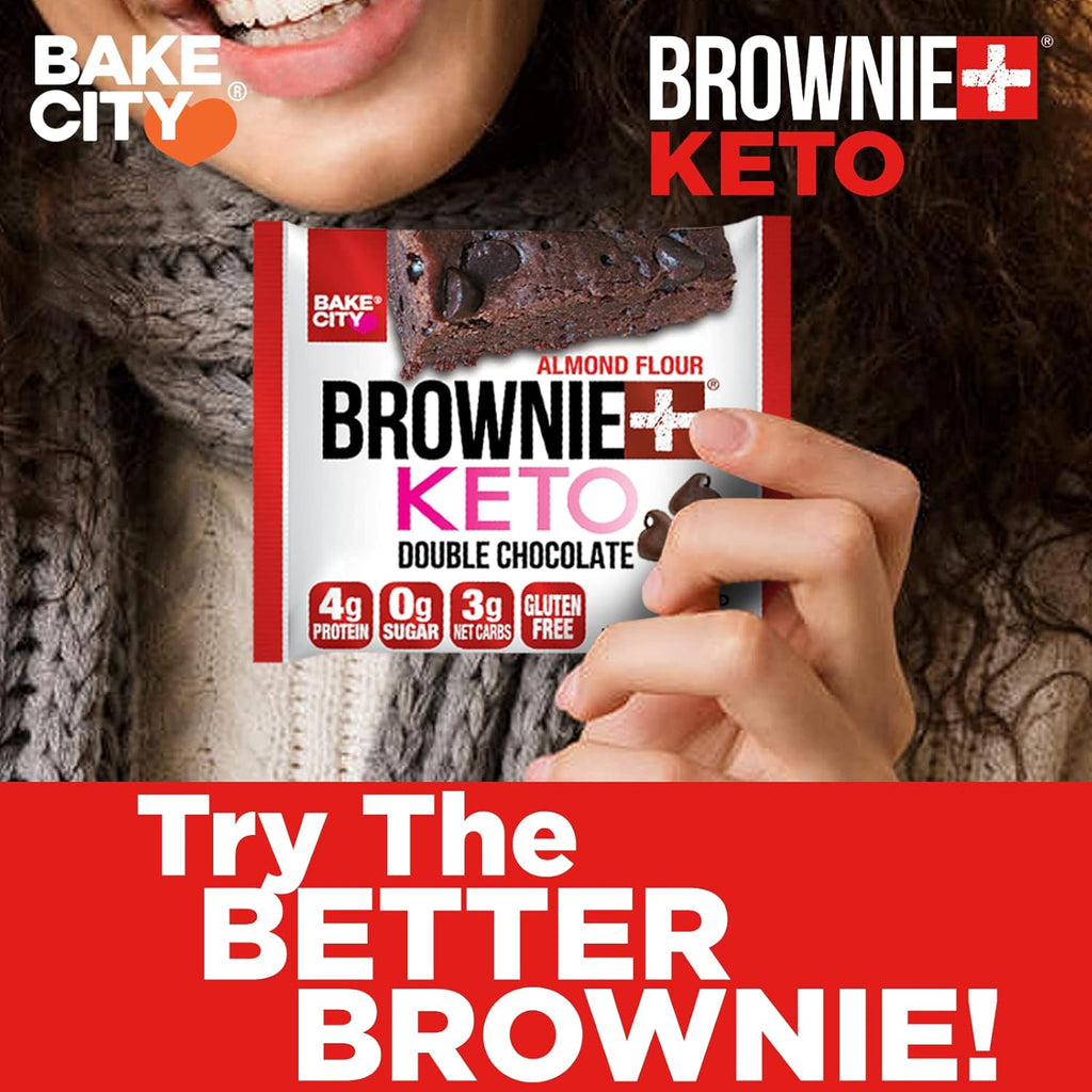 Bake City Brownie+ Keto 1.2oz Brownie (12 pack), Gluten Free, 0g Sugar Z12341