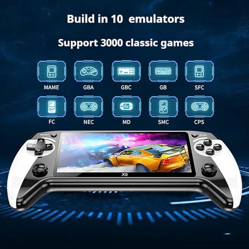 X9 Handheld Game Console 5.5" HD Retro Gaming Player with 3000 Games U952696