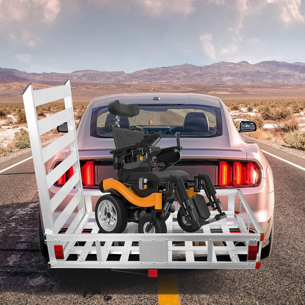 Aluminum Hitch Cargo Carrier with Ramp, 800Lbs Capacity J55924