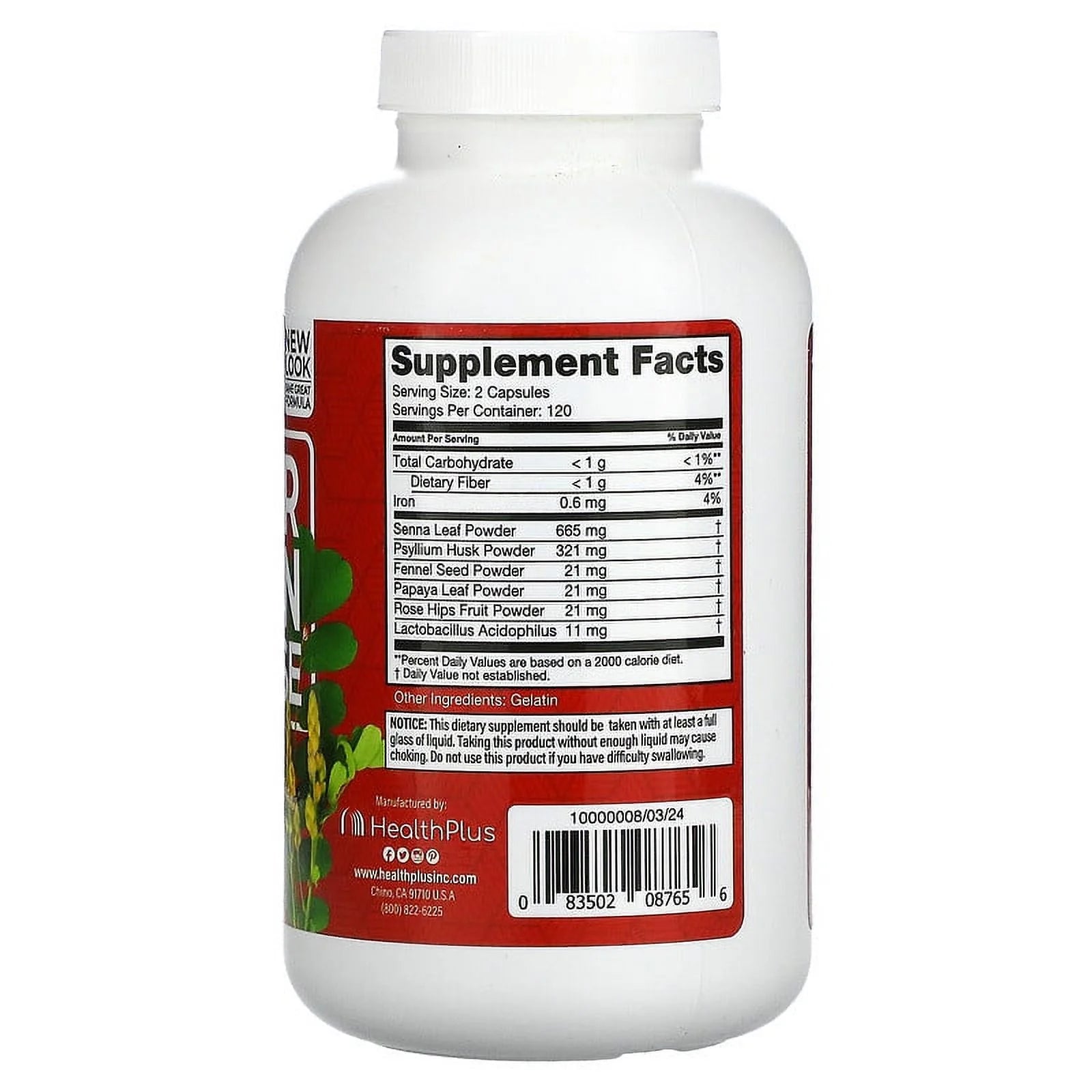 Health Plus Super Colon Cleanse 240 Capsules R310413