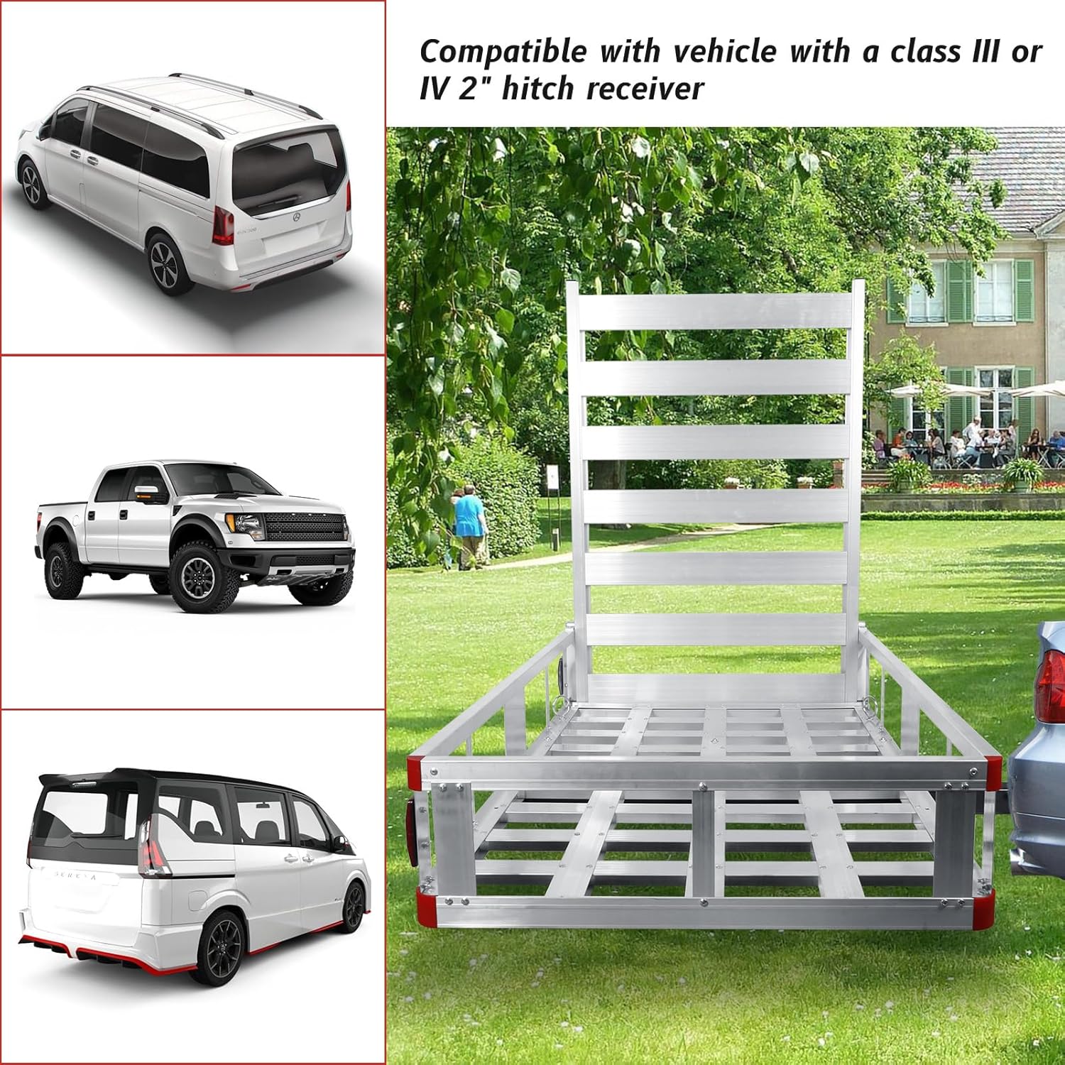 Aluminum Hitch Cargo Carrier with Ramp, 800Lbs Capacity J55924