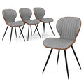 Giantex Upholstered Dining Chairs Set of 2, Modern Accent Chairs w/Curved Backrest, U-shaped Seat & Non-slip Foot Pad, Armless Leisure Chairs, 330 LBS Load, Kitchen Chair for Living Dining Room