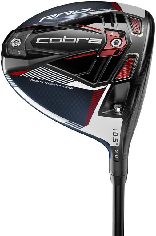 Cobra Golf 2021 Radspeed Driver Matte Peacoat-Red (Men's Left Hand Fujikura Motore XF3 Stiff Flex 10.5) Standard