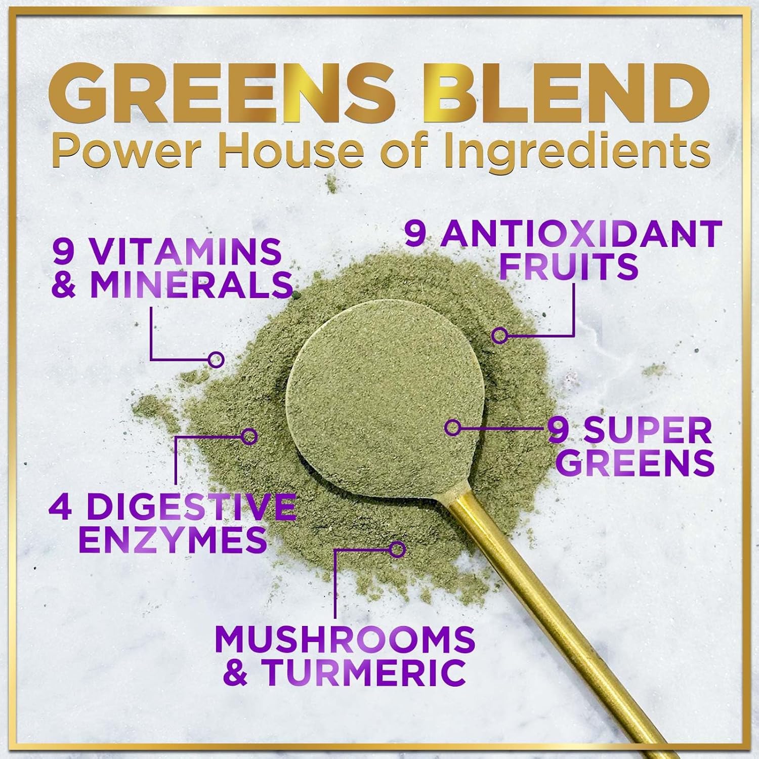 Super Greens Powder with Spirulina, Chlorella & Digestive Enzymes, Vegan, 30 Servings Y753