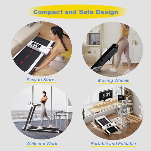 Juturna Portable Folding Treadmill 3.0 HP for Home, 300 LBS Capacity, LED Display W158
