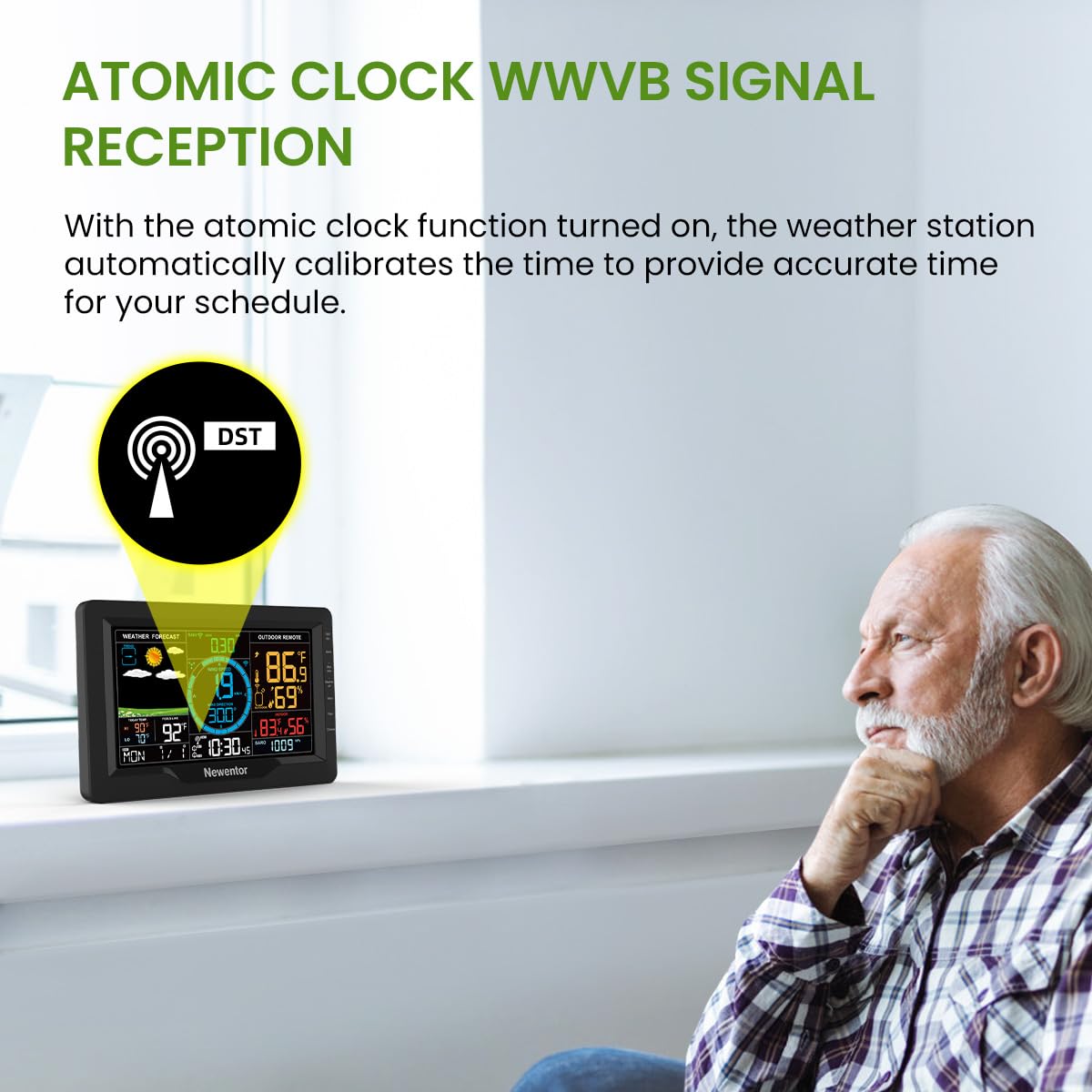 Newentor Weather Station Wireless Indoor Outdoor with Rain Gauge and Wind Speed U223581