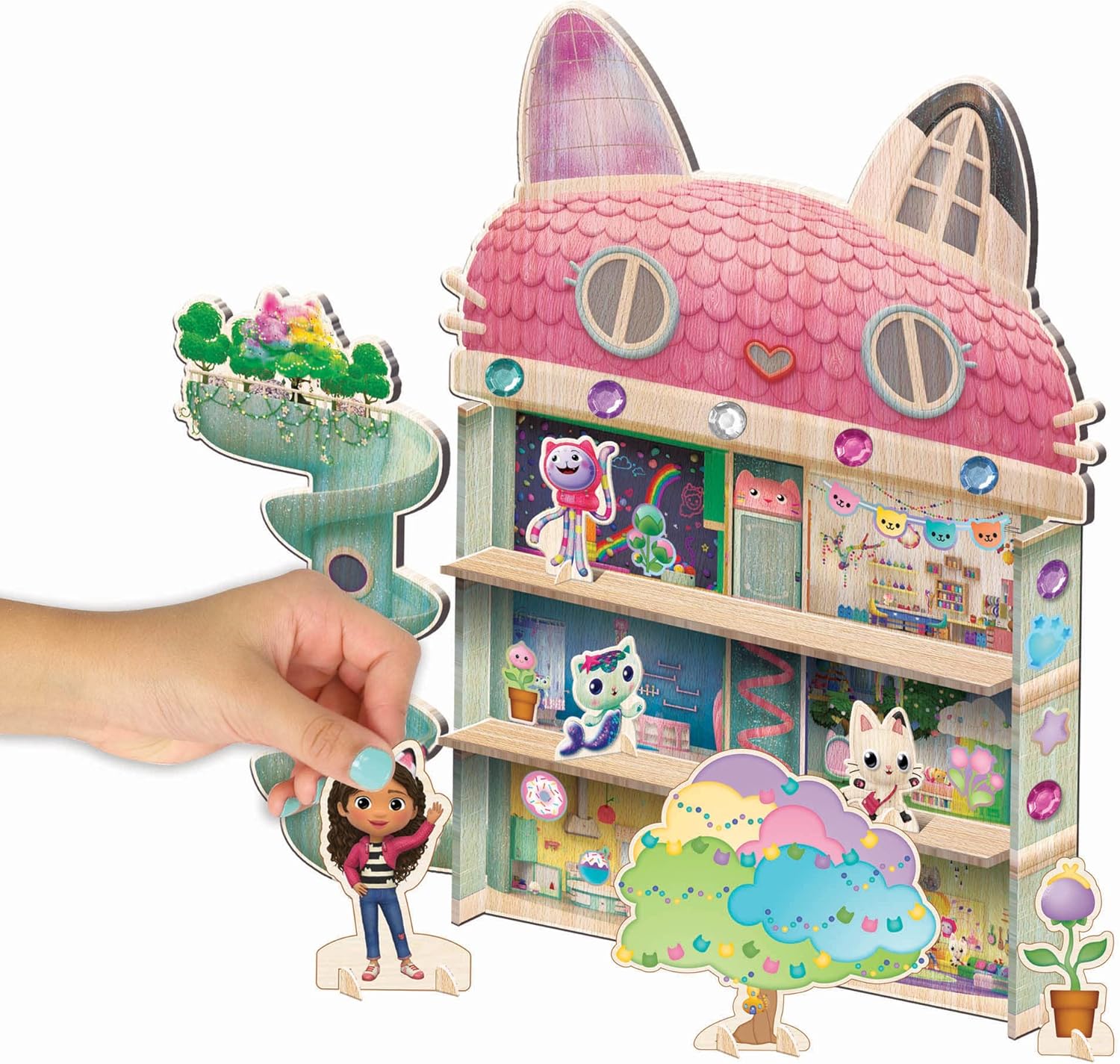 Tara Toys DreamWorks Gabby's Dollhouse Wood Dollhouse Activity for Toddlers Ages 3 and Up F67330