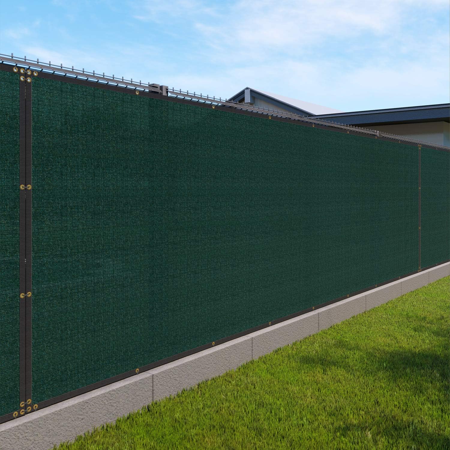 Green Privacy Fence Screen 5x26 ft Heavy Duty Mesh Shade Cover M33571
